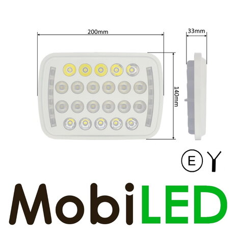 Ultra platte werklamp 66W met H4 connector grijs Ultra platte werklamp 66W met H4 connector grijs