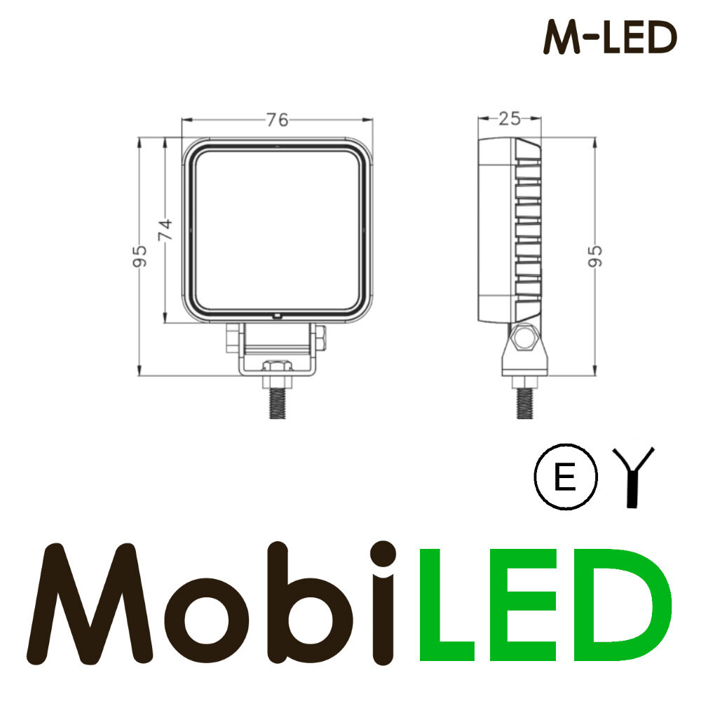 M-LED M-LED Werklamp 12 watt 9-32 volt M-LED M-LED Werklamp 12 watt 9-32 volt