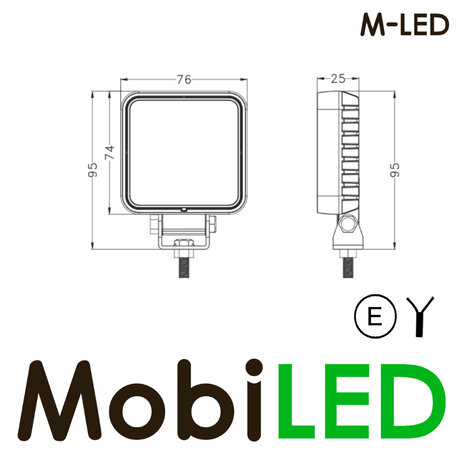M-LED M-LED Werklamp 12 watt 9-32 volt M-LED M-LED Werklamp 12 watt 9-32 volt