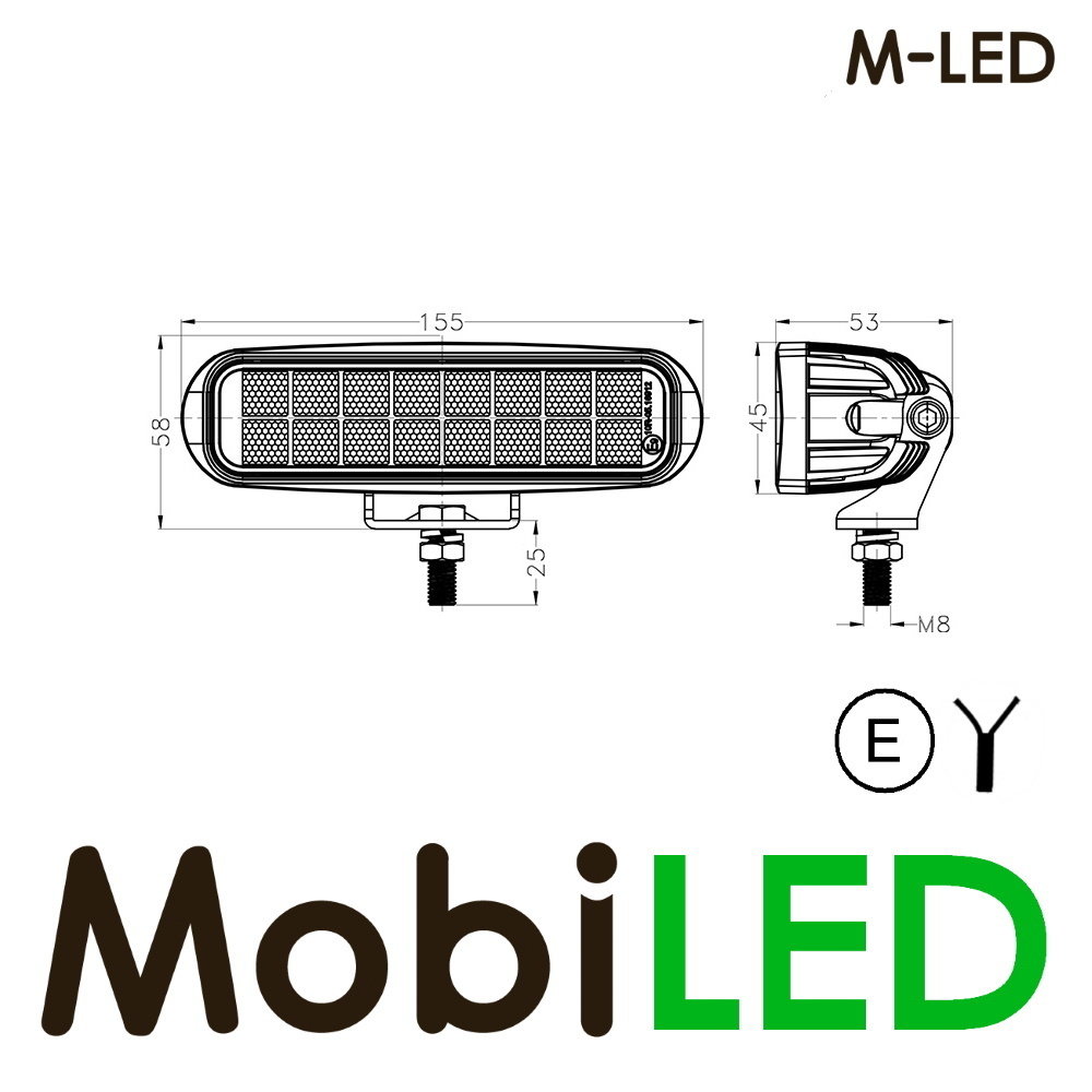 M-LED M-LED Lampe de travail 16 watts 9-32 volt M-LED M-LED Lampe de travail 16 watts 9-32 volt