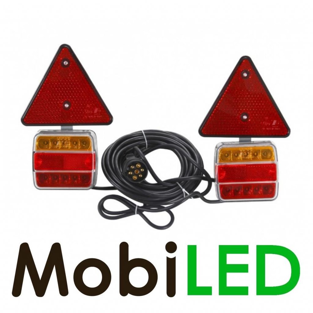 Aanhanger magneet achterlicht set 7,5m kabel 7-polige stekker