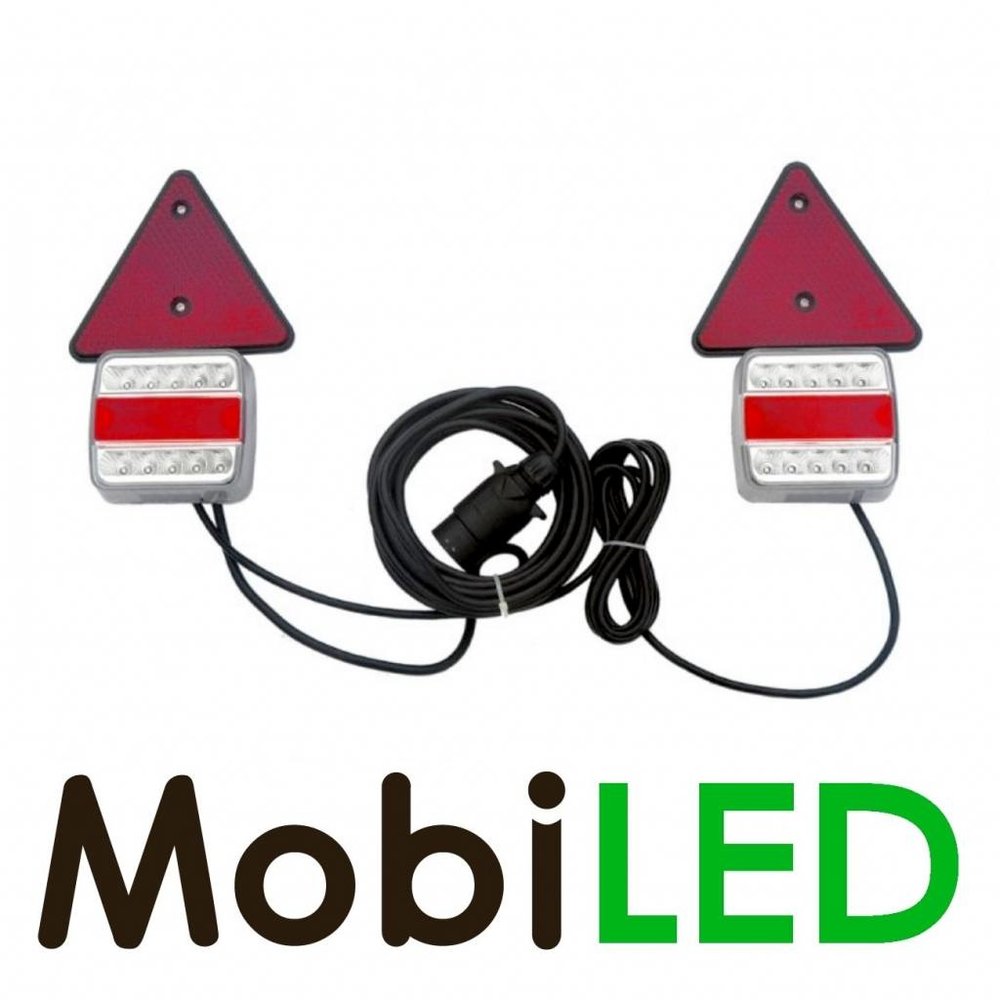 Aanhanger magneet achterlicht set 7,5 m kabel 7-polige stekker Aanhanger magneet achterlicht set 7,5 m kabel 7-polige stekker