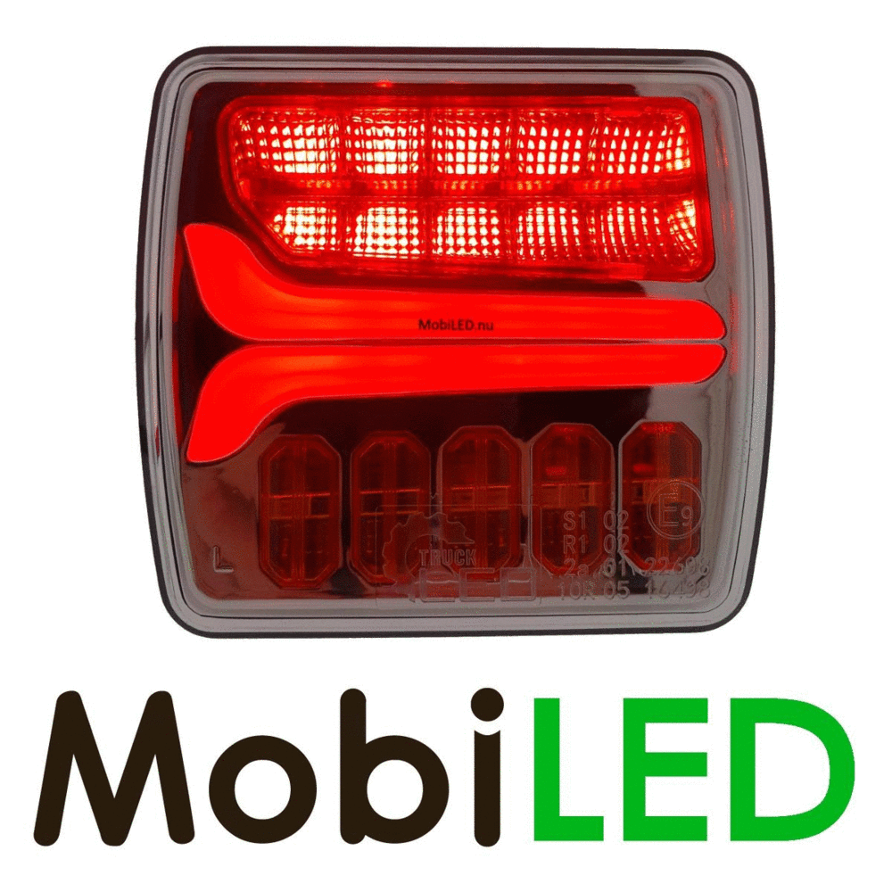 Dynamic rear light Left 3 functions E-mark