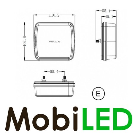 Dynamic rear light Left 3 functions E-mark