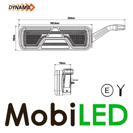 Rear light + pendant 5 functions dynamic with reflector Right Rear light + pendant 5 functions dynamic with reflector Right