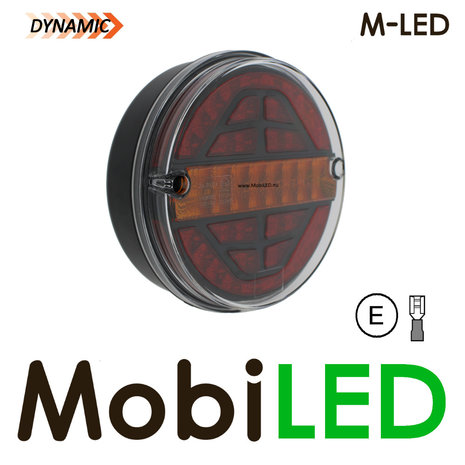 M-LED Feu arrière dynamique rond Hamburger E-marque 9-33 volts 3 fonctions Droit