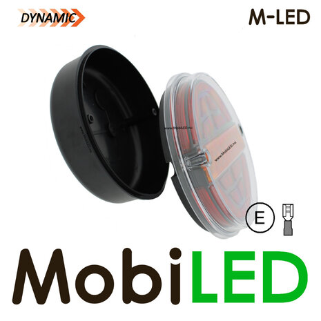 M-LED Dynamisch rond achterlicht E-keur 9-33 volt 3 functies Links M-LED Dynamisch rond achterlicht E-keur 9-33 volt 3 functies Links