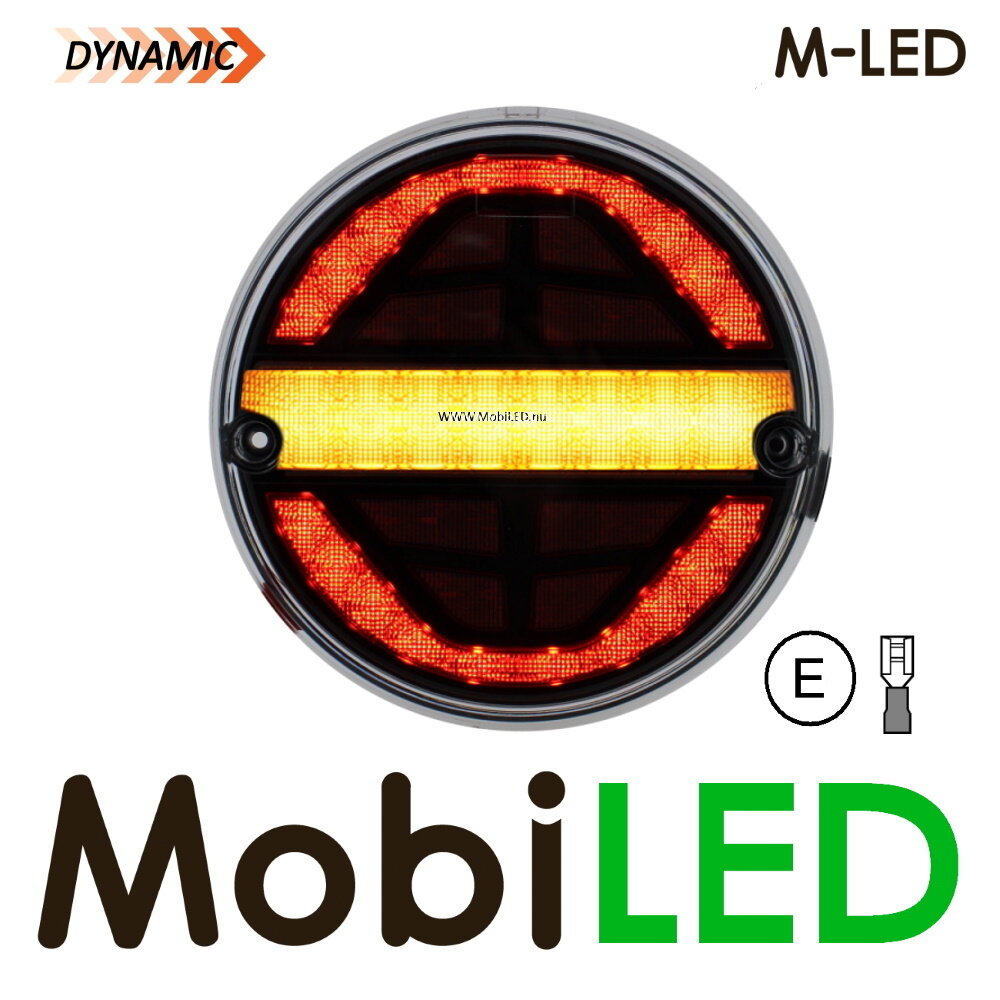 M-LED Dynamisch rond achterlicht E-keur 9-33 volt 3 functies Links M-LED Dynamisch rond achterlicht E-keur 9-33 volt 3 functies Links