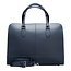 Su.B Laptoptas 15 6 inch - Handtassen Dames- Leer- Schoudertas met Laptopvak- Made in Italy- Donker Blauw
