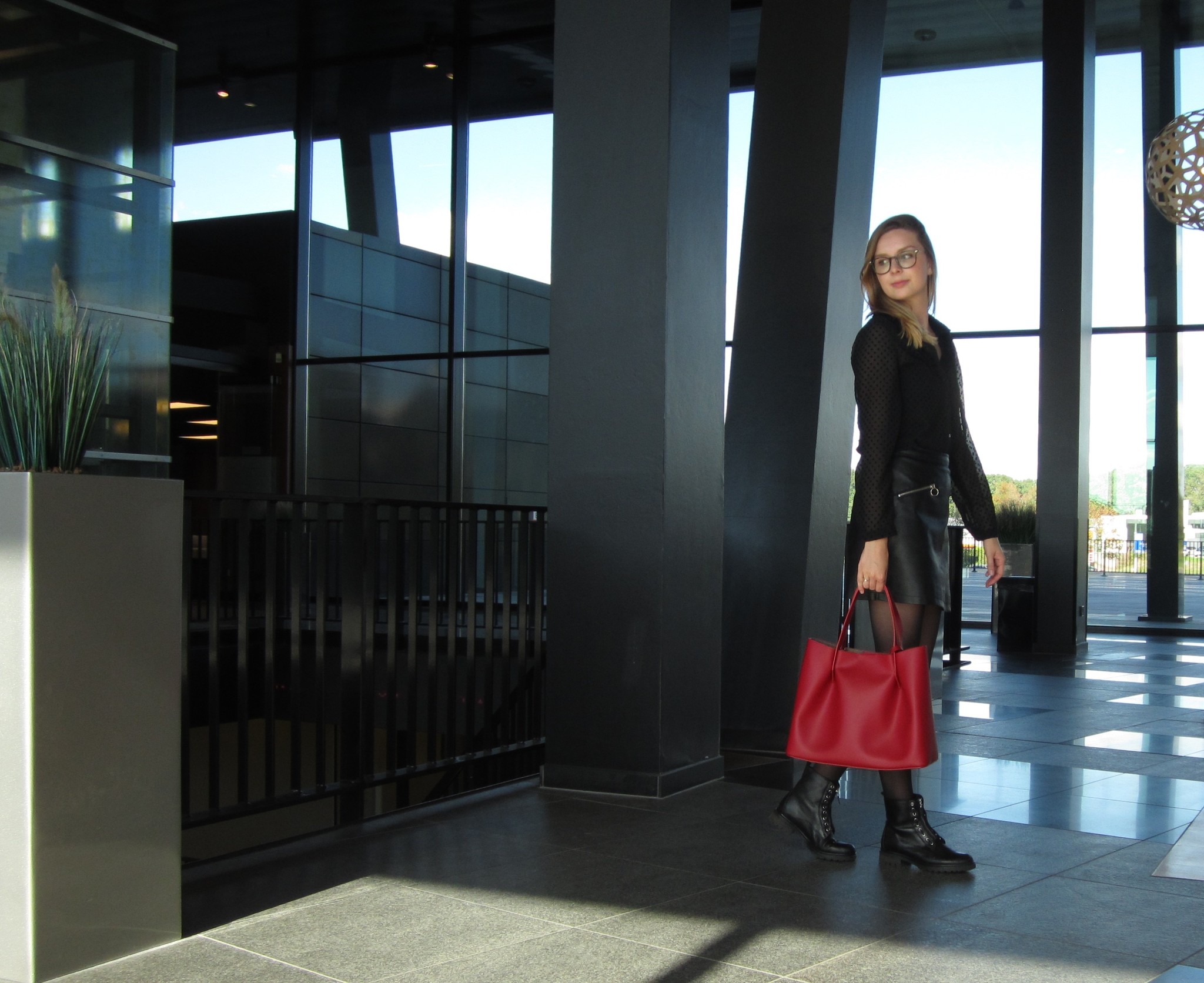 Luxurious Leather tote for women - shoulder bag, shopping bag - shopper - handbag  - Red-10