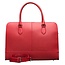 Su.B 13.3 Inch Laptop Bag without Trolley Strap for Women - Saffiano Leather - Briefcase, Handbag, Messenger Bag - Rose Red