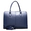 Su.B Dames 15.6 inch Leren Laptoptas Aktetas - Handtas Computertas - Saffianoleer - Made in Italy - Donkerblauw