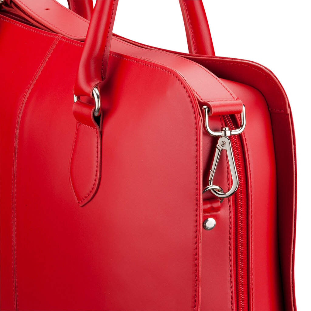 Su.B Leder Schultergurt für Damen Laptoptasche - Umhängegurt - 13,3 und 15,6 Zoll Laptoptaschen - Weinrot