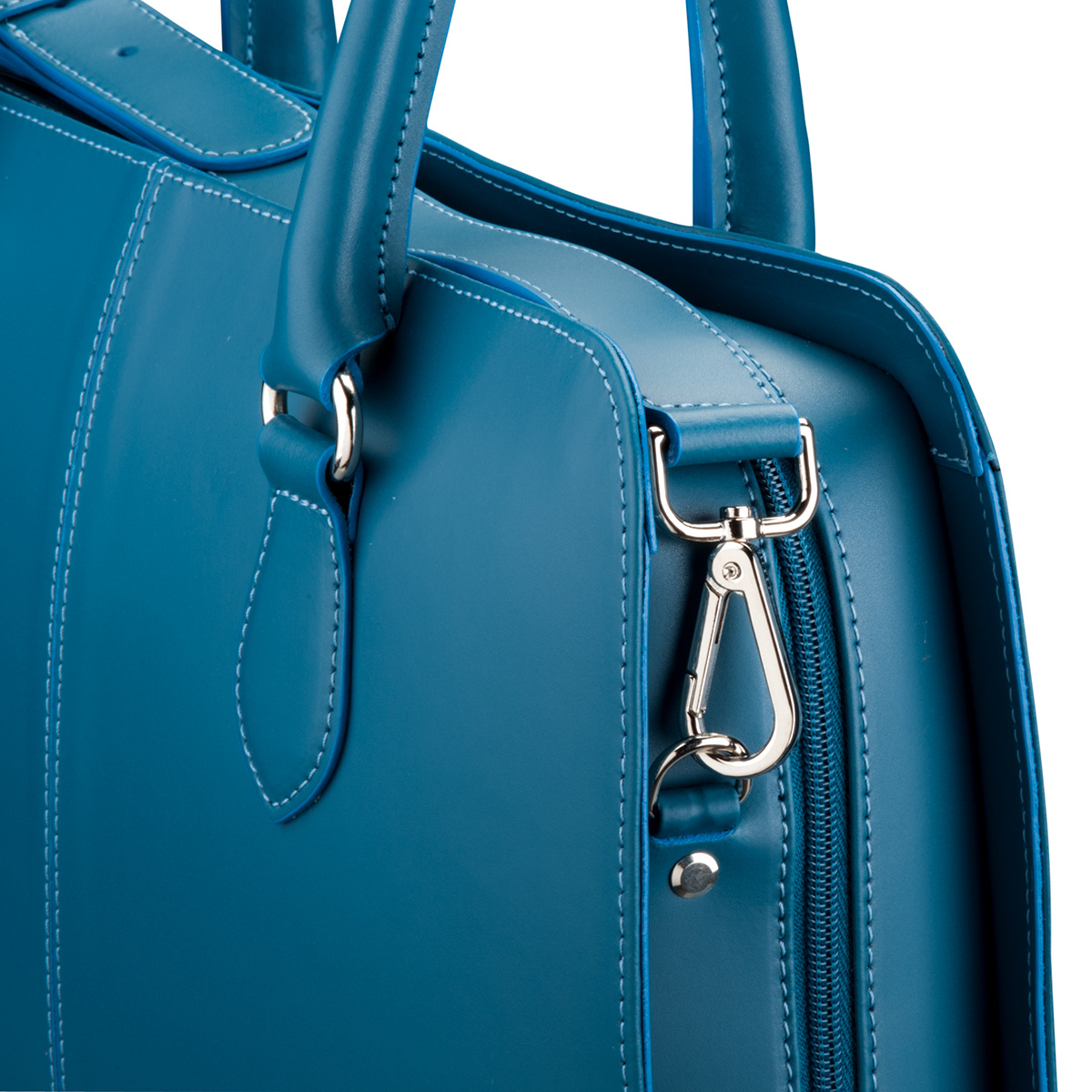 Shoulder Strap for Women 13.3 and 15.6 inch Laptop Bag - Messenger Bag - Split Leather - Turquoise-2