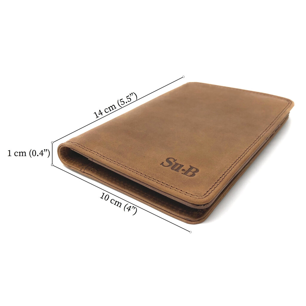 Su.B Venlo Paspoorthouder, RFID, Kaarthoude,Travel Wallet, Leer – Bruin