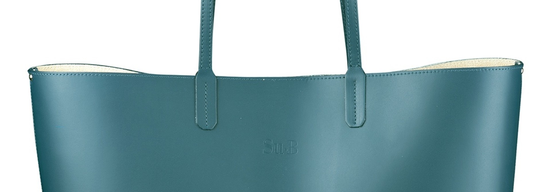 Leder Shopper für Damen - Umhängetasche, Einkaufstasche - Handtasche - Türkis