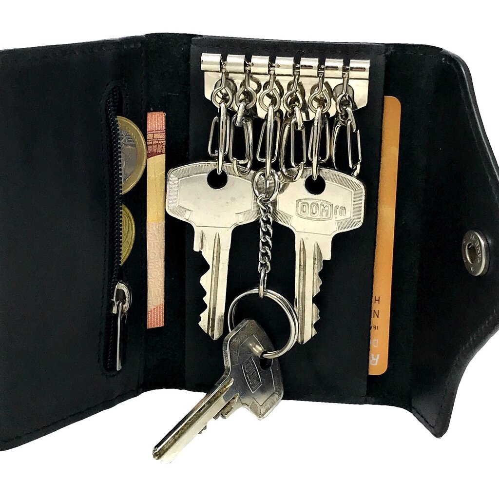 Su.B Tulip Key Holder, Compact Leather Key Case with Unique Design -  Black