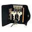 Su.B.dgn Key Case with Zip Coin Pocket, Slim Dutch Design, Leather Keyring,  1 Long Keychain, Outer Key Pocket, 6 Hooks, 2 Card Slots | Black