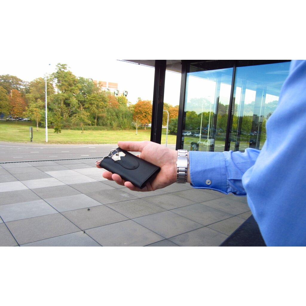Su.B Sleuteletui, Uniek Ontwerp, Compact Kaarthouder, Leer – Zwart