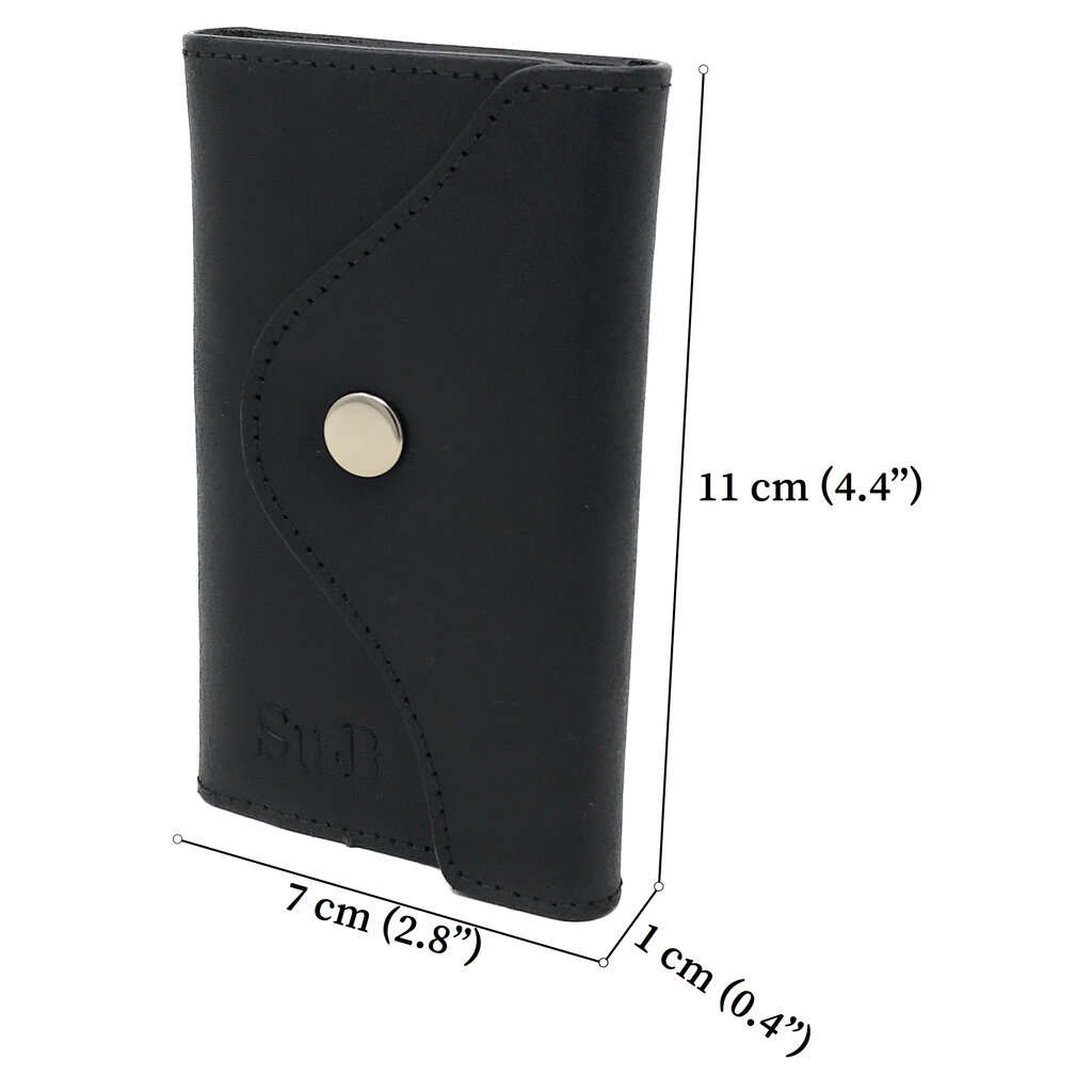 Su.B Tulip Key Holder, Compact Leather Key Case with Unique Design -  Black