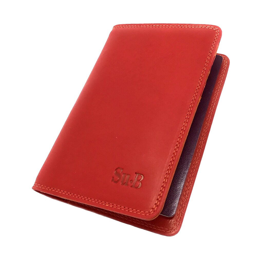 Su.B.dgn Venlo Paspoorthouder, RFID, Kaarthoude,Travel Wallet, Leer – Rood-Oranje