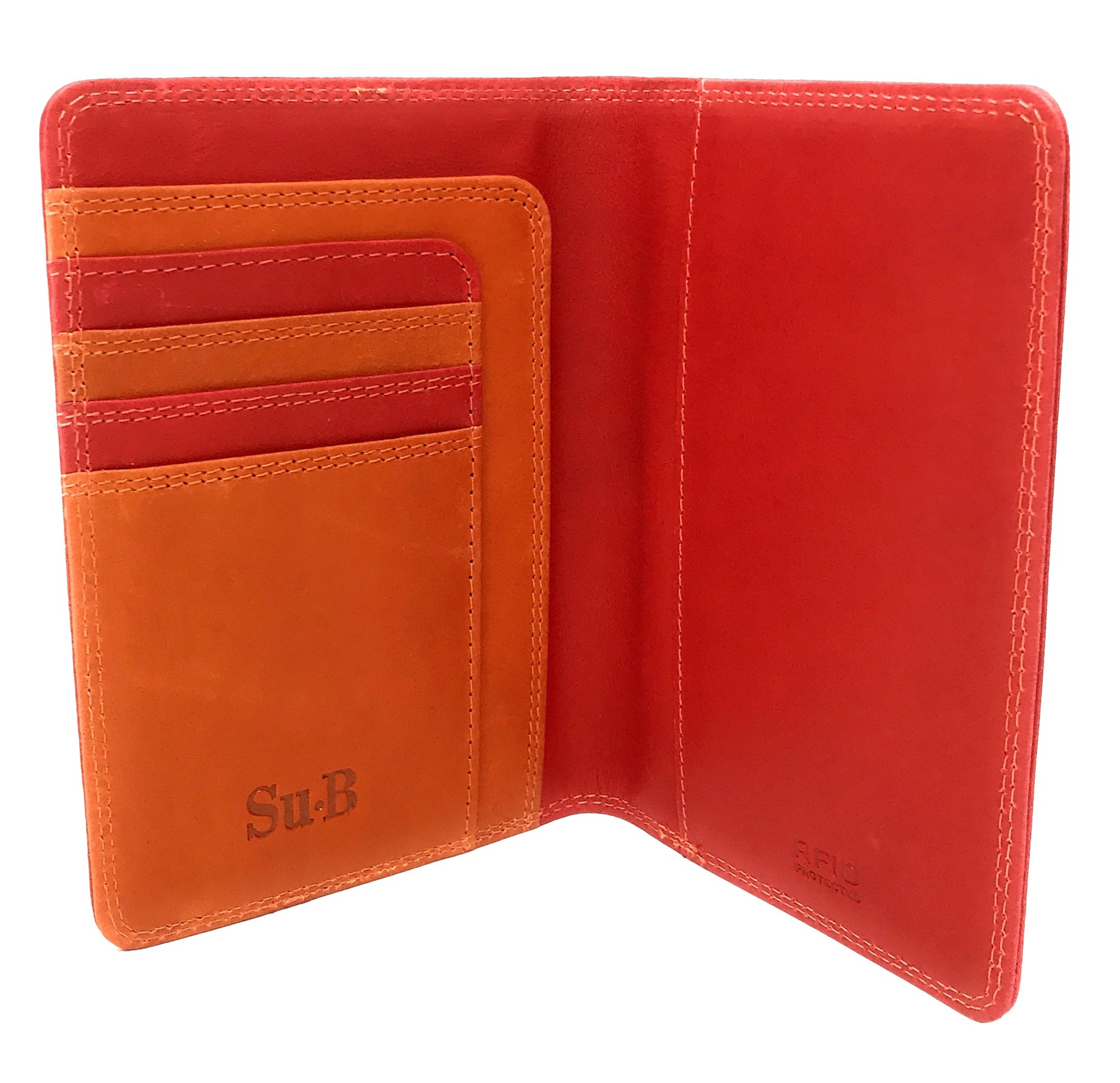 Venlo Travel RFID Passport Holder Red-Orange-4