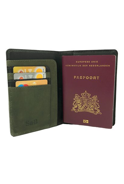 Venlo Passport Wallet Black & Olive