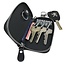 Su.B Genuine Leather Key Case Key Holder - 6 hooks, 2 Long Car Key Chain, 2 Cards Notes Wallet - Black