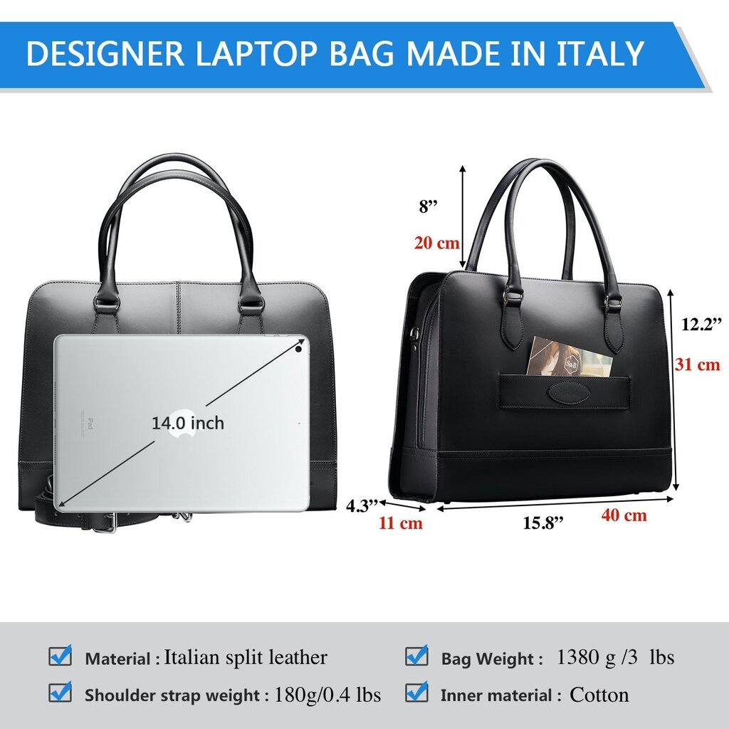 Su.B Amsterdam Travel 14 inch Laptop Bag for Women  Blue