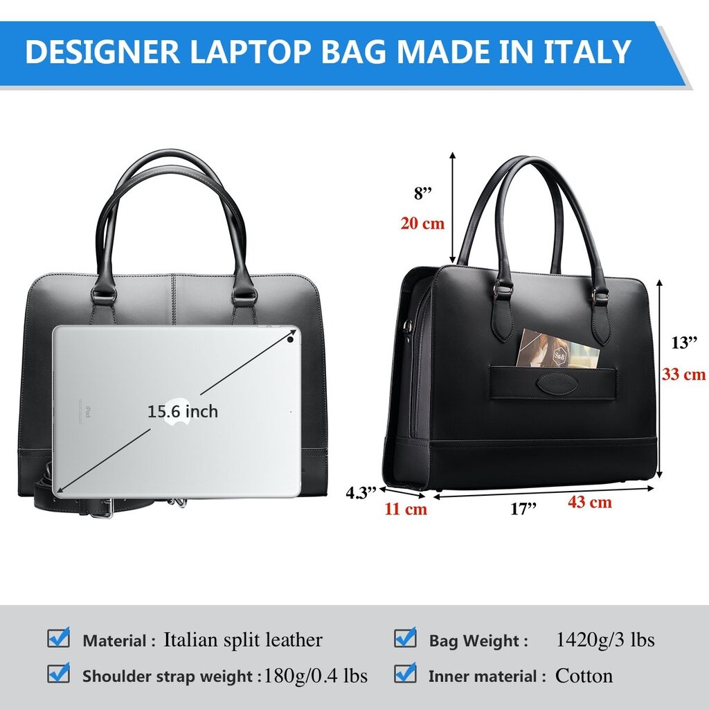 Su.B Amsterdam Travel 15,6 Zoll Laptoptasche für Damen Schwarz