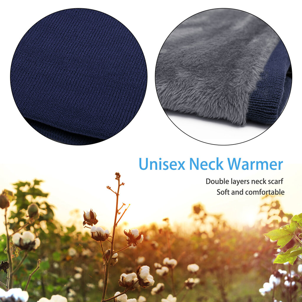 Su.B.dgn Neck Warmer, Men and Women, Sports Neck Gaiter, Skiing Tube Scarf, Double Layer - Blue