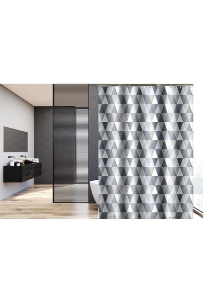 Shower Curtain 120 Gray Triangle