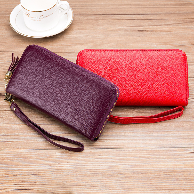 RFID Wallet Women, Leather, Travel Wallet with Wristlet, Fits Passport, Phone, Banknote | Red-6