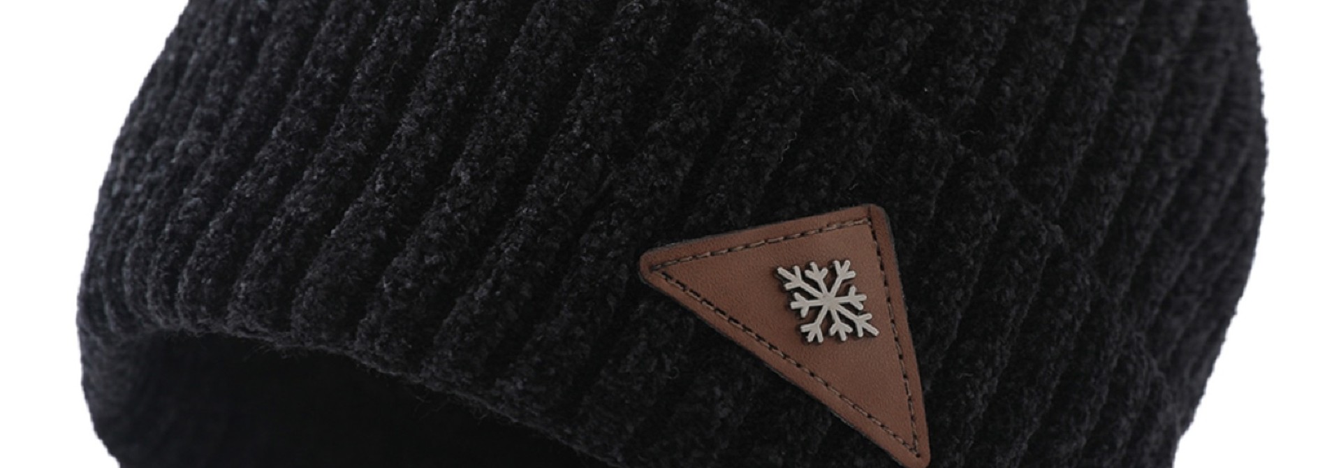 Beanie, Knit Cuffed, Winter Hat, Double Layer, Hat for Men and Women - Black
