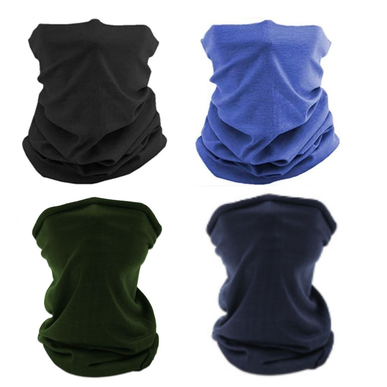 4  pieces Multi-functional Polyester Cowl Neck Scarf  - Bandana - Balaclava - Ideal for Sports Cycling Motorbike - Unisex -Multi-Colour-1