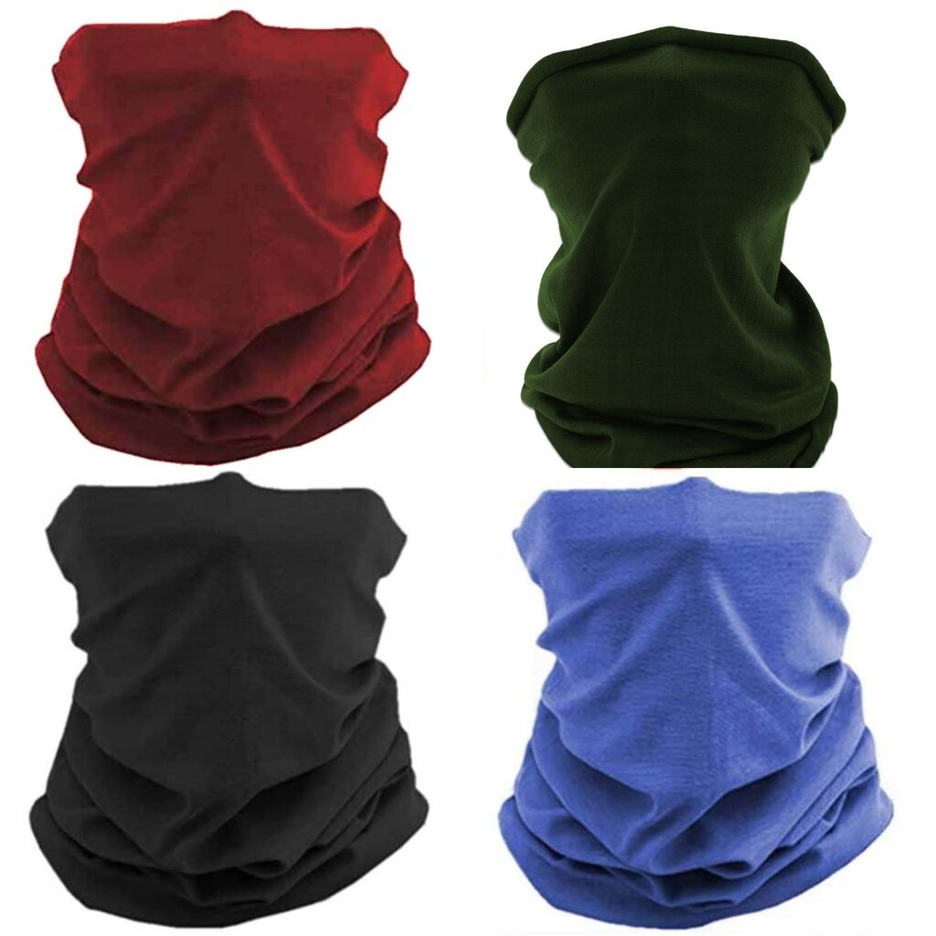 Su.B.dgn 4 Stück Multifunktionaler Polyester Schlauchschal - Bandana Sturmhaube Sturmhaube - Ideal für Sport Fahrrad Motorrad - Männer Frauen - mehrfarbig