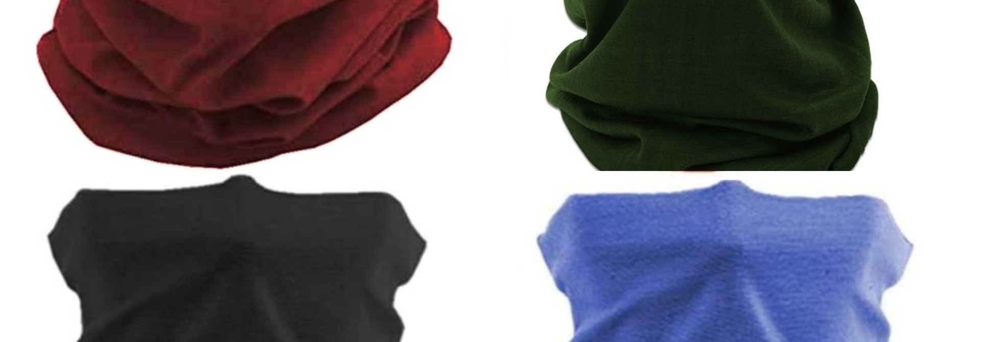 4 pieces Multi-functional Polyester Cowl Neck Scarf - Bandana - Balaclava - Ideal for Sports Cycling Motorbike - Men Women - Multicolor