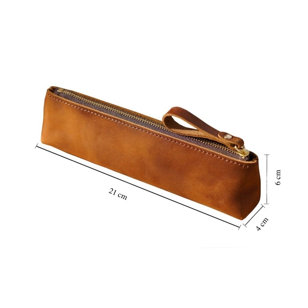Su.B Federmäppchen - Federtasche - Etui aus Leder - Passend für Mehr als 15 Stifte -  für Männer und Frauen - Rot