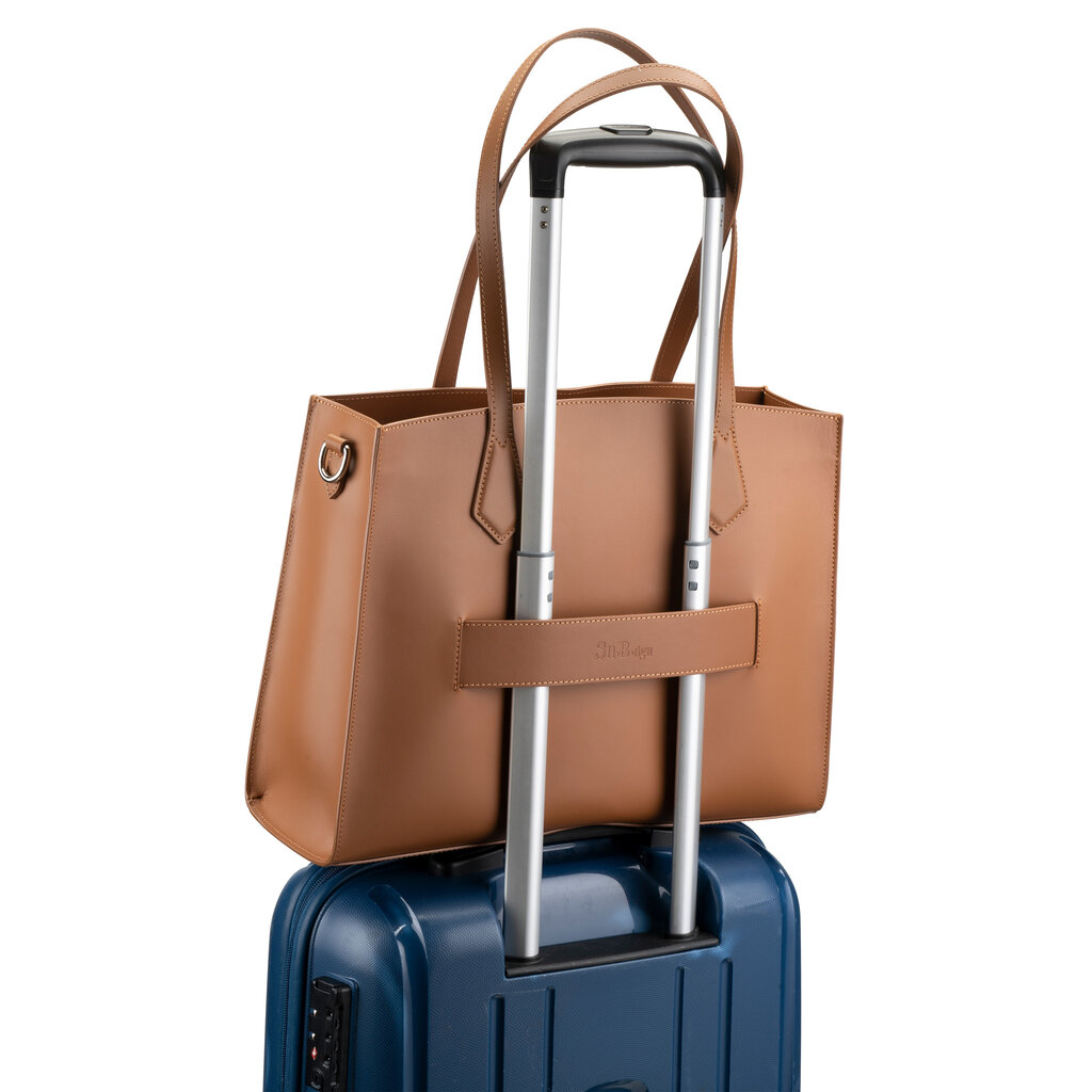 Su.B Amsterdam Work Tote 14” Laptop Compartment Brown