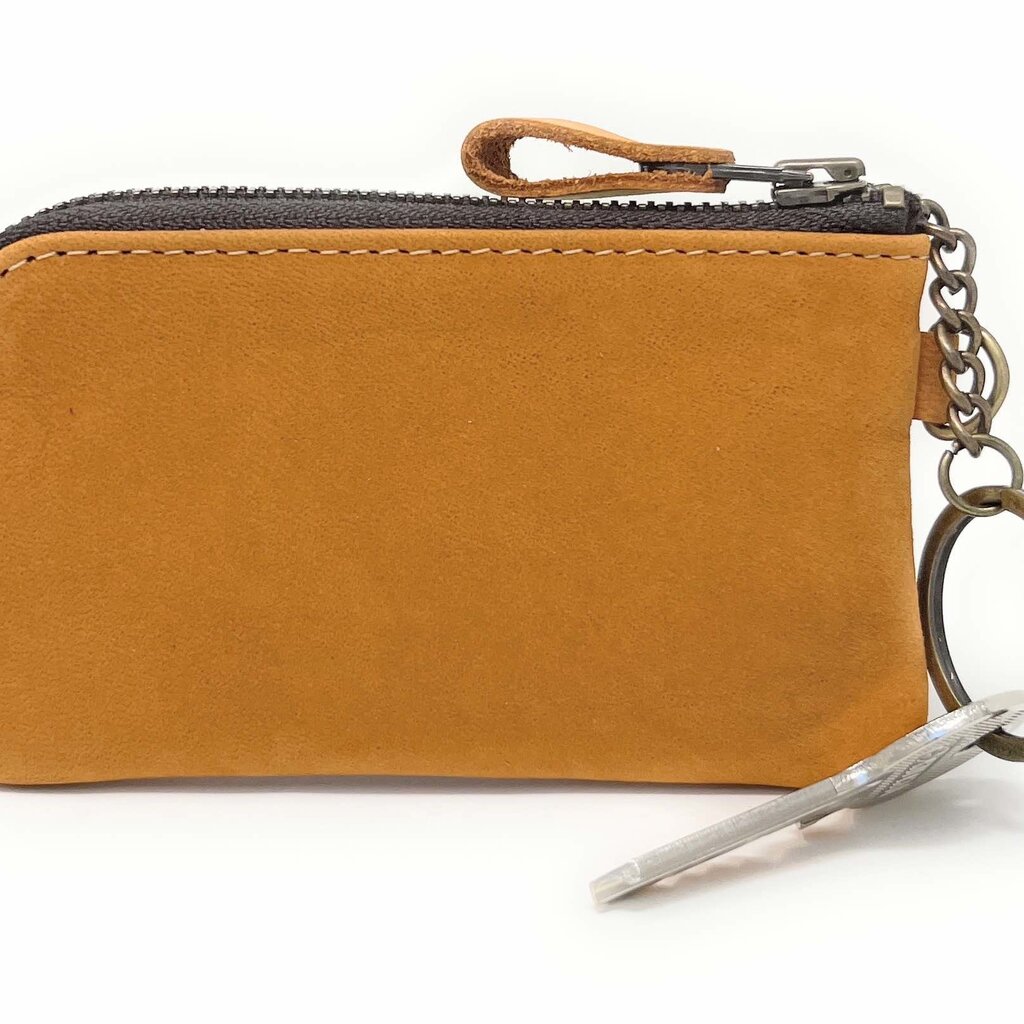 Su.B Sleuteletui, Leer, Kaarthouder met Rits, Portemonnee met Sleutel Ring - Bruin