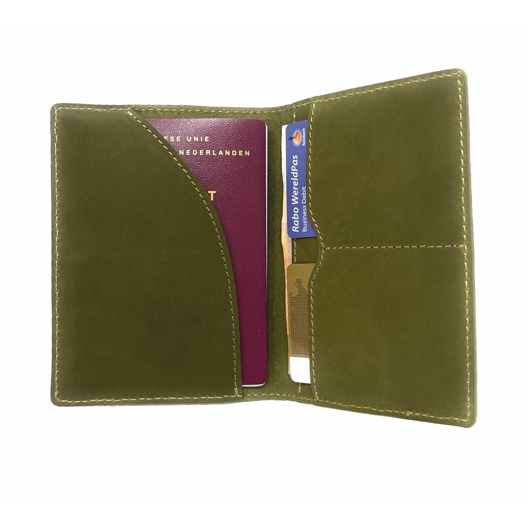 Su.B Passport Coverr for Travel, Passport Holder Men and Women, Leather -Green