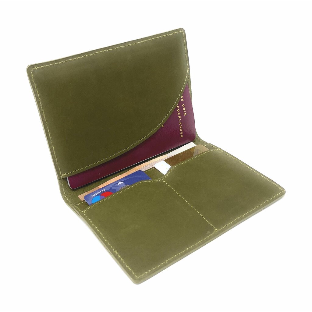 Su.B Passport Coverr for Travel, Passport Holder Men and Women, Leather -Green