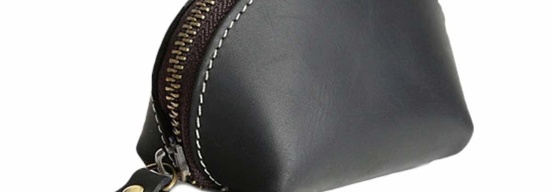 Kleine Brieftasche aus Leder - Münzportemonnaie und Schlüsseletui - Schwarz
