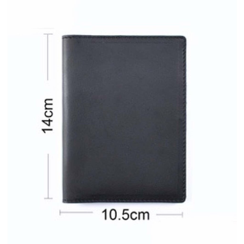 Su.B Leather Passport Holder – Holds Passport, 2 Cards, and an Extra Pocket, Slim and Stylish Travel Wallet -  Black