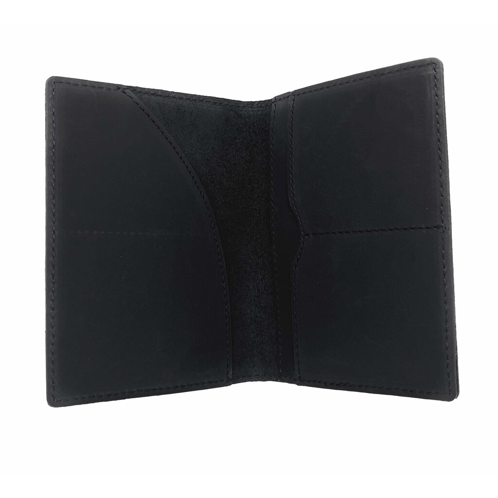 Su.B Leather Passport Holder – Holds Passport, 2 Cards, and an Extra Pocket, Slim and Stylish Travel Wallet -  Black