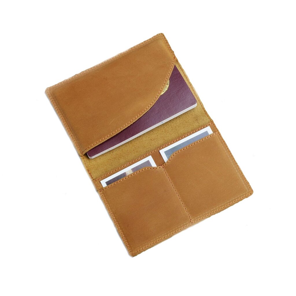 Su.B Paspoorthouder, Kaarthoude,Travel Wallet, Leer  – Bruin