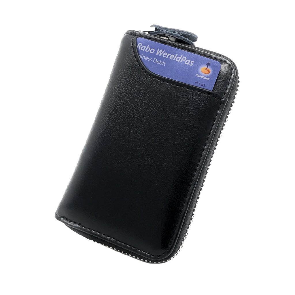 Su.B Leather Key Case, 6 Key Hooks, Card Holder, Bank Notes Wallet, Car Key Pocket, Multifunctional Key Organizer - Black