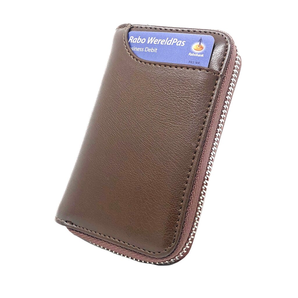 Su.B Leather Key Case – 6 Key Hooks, Card Slot, Wallet for Bank Notes, Car Key Pocket, Multifunctional Organizer - Brown