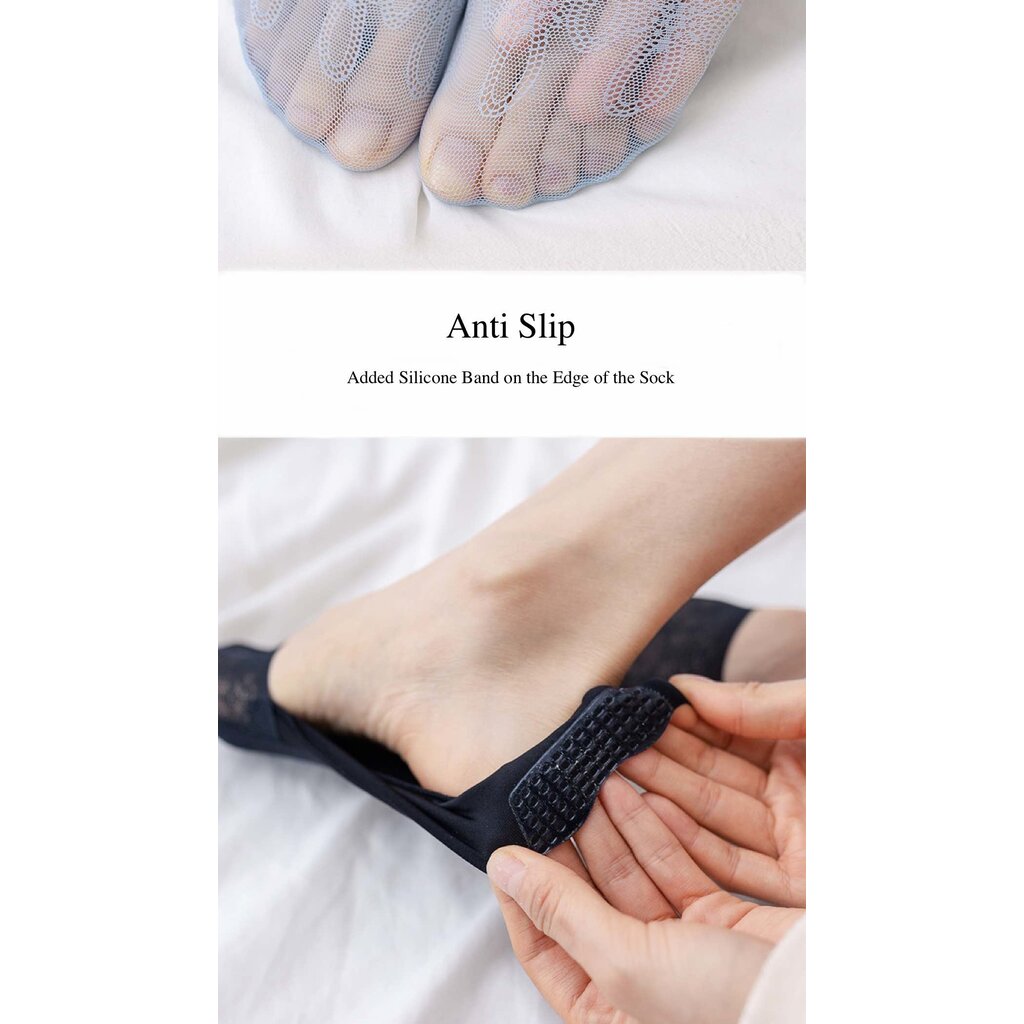 Su.B.dgn 5 Paar Unsichtbare Socken für Damen, Füßlinge  Sneakersocken, Rutschfeste Socken für flache Schuhe, Größe 36-40 – Verschiedene Farben