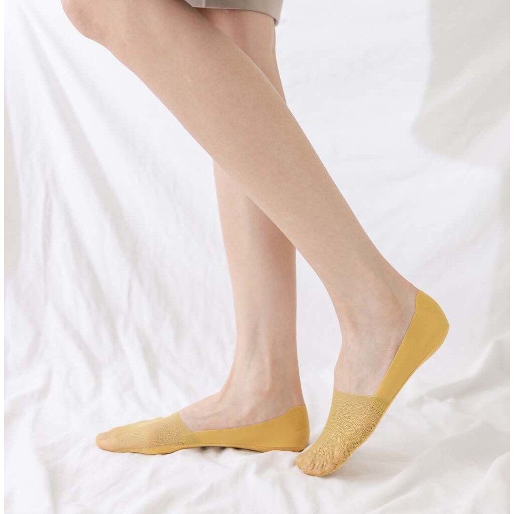 Su.B.dgn 5 Pairs No Show Socks Womens, Low Cut, One Size Fits 6-9, Non-Slip - Multi Colours